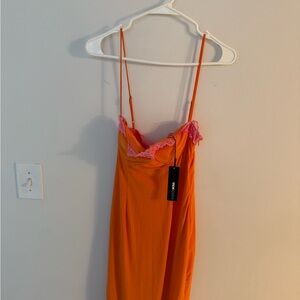 Fashion Nova Maxi orange and pink